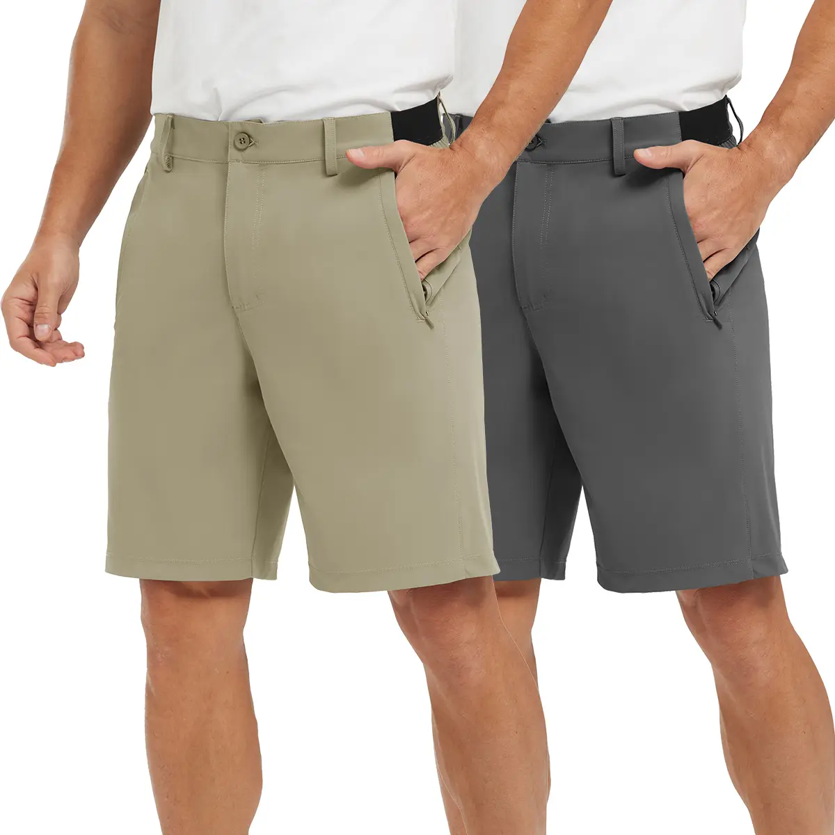 2 PACK GOPUNE Men's 9'' Golf Work Shorts Stretch Waistband Quick-Dry Fit Hiking Casual Business Dress Athletic Mens  Lightweight Pants 3 Pockets Summer fashion style 【Plus Size,32-46】#swimweek #outdoorfun #fathersdaygift