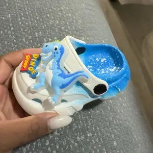 Summer Glow-In-The-Dark Dinosaur Kid Slippers, Lightweight Hollow-Out Soft Sandals for Boys & Girls, Cute Design