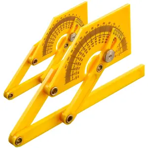 GJANSH 2 Pcs Protractor Angle Finders, Adjustable Protractors 0°-180° with Locking Nut(for Exterior, Interior, Bevel Angles), Portable Angle Measurement Tools for Carpenters & Woodworking Hobbyists & DIYer