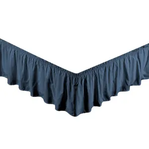Wrap-Around Bed Skirt Dust Ruffle Microfiber with 14” Drop