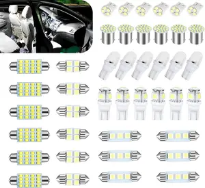 42 pcs LED Car LED Bulbs Kit: T10, Reading, License Plate & Auto Interior Lights Super Bright Replacement Bulb Waterproof, Durable, Easy Installation, Offroad Round LED White Light Pods