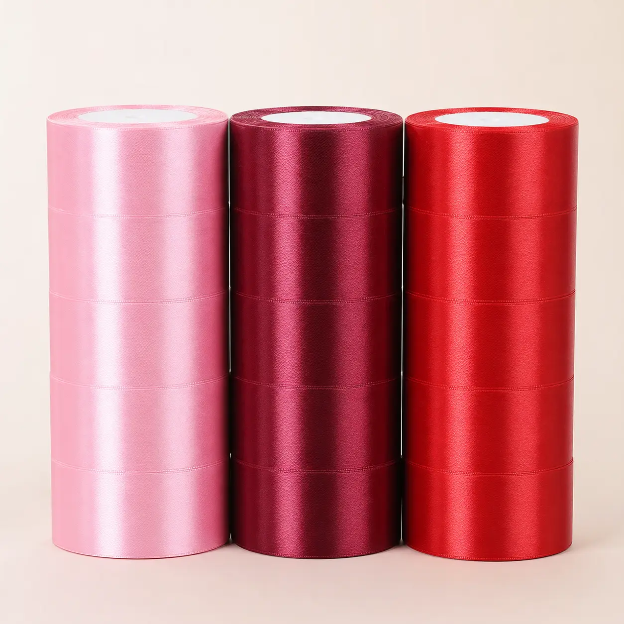 DIY Handmade Supplies 5 Rolls 4cm Satin Ribbons - for Cake Decorations, DIY Handmade Roses, Gift Packaging