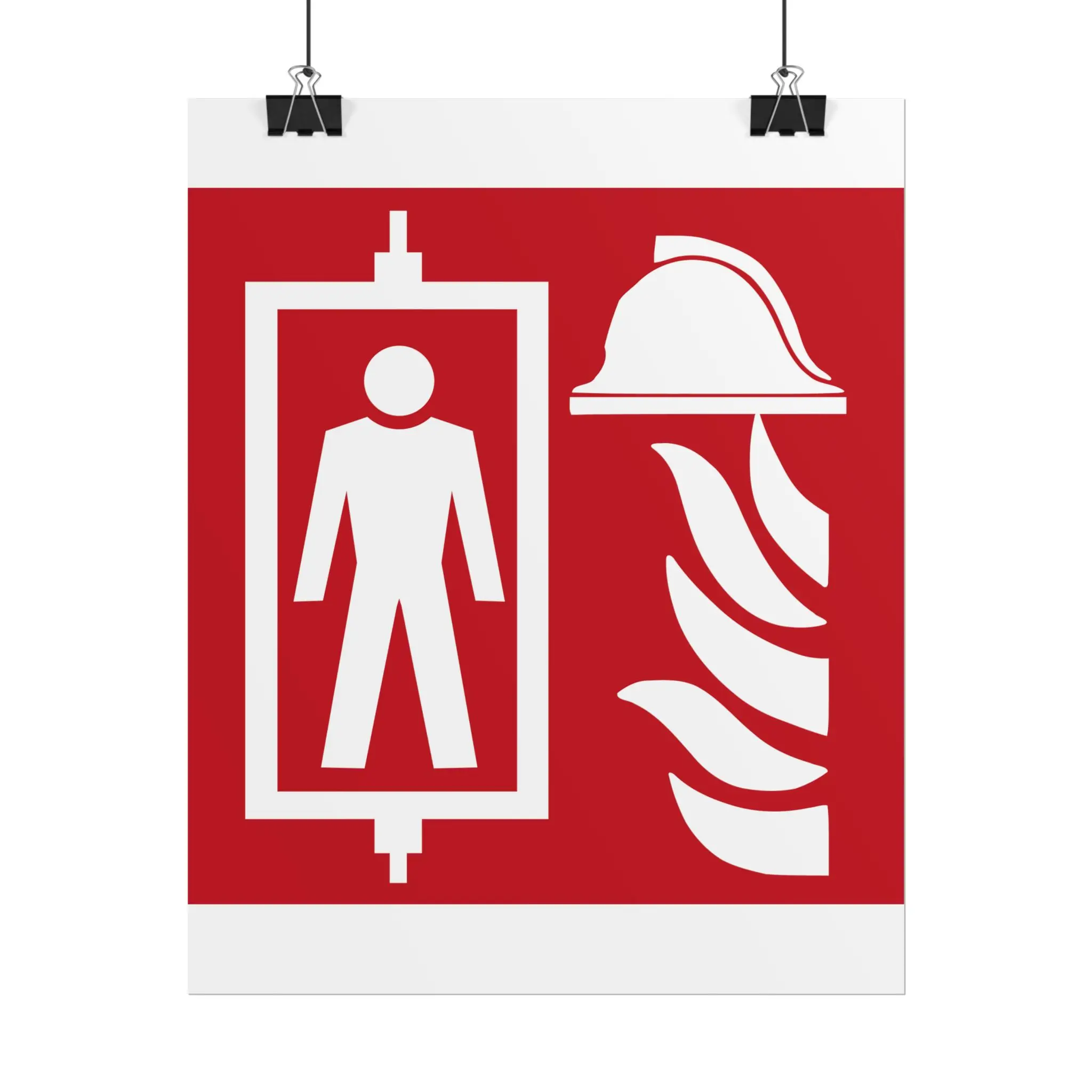 Fire Safety Helmet & Man Icon Poster | Rolled Poster