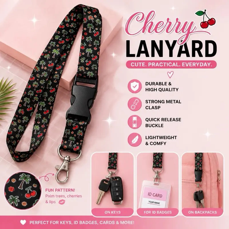 Lanyard, Durable Nylon Keychain Lanyard for ID Badges, Keys, Office & Daily Use