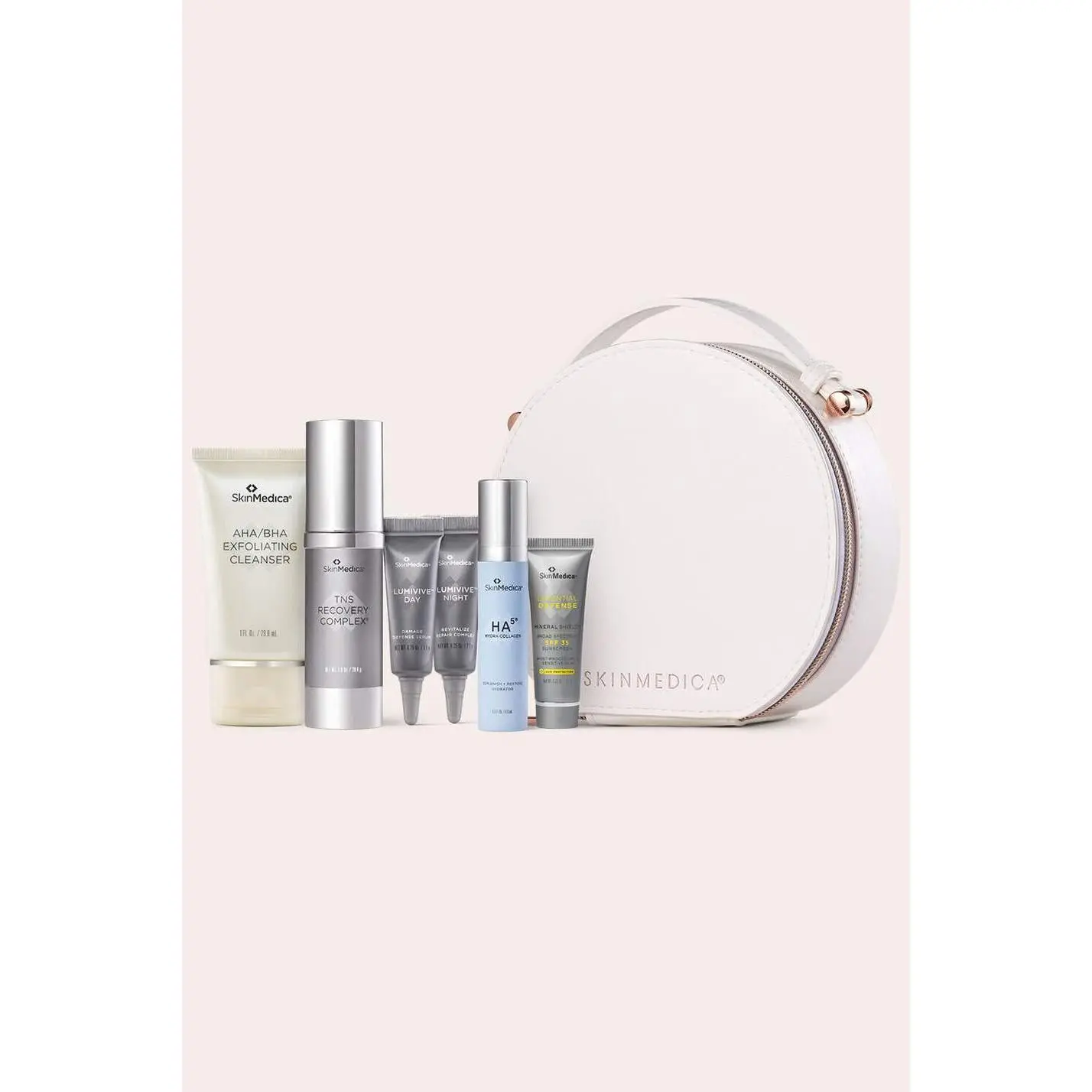 SkinMedica - The SkinMedica® Method Collection - ( AHA/BHA Exfoliating Cleanser  + TNS Recovery Complex + LUMIVIVE® Day/Night Damage Defense Serum + HA⁵® Hydra Collagen Replenish + Restore Hydrator + Essential Defense Mineral Shield™ Broad Spectrum )