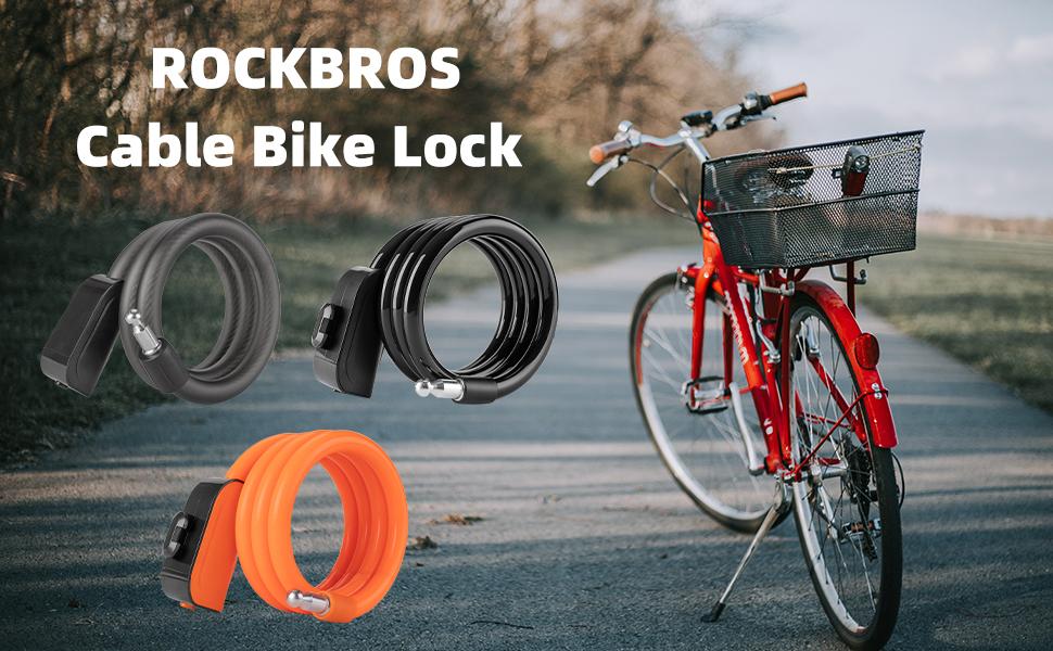 ROCKBROS 3ft Bike Cable Lock - Secure, Lightweight with Mounting Bracket