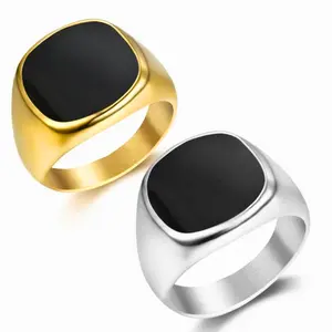 1pc Signet Biker Rings For Men Daily Wear, Elegant Engagement/Wedding Rings, Jewelry Gift For Dad/Boyfriend