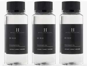 3 Hotel Collection - My Way Essential Oil Scent Luxury Hotel Inspired Aromatherapy Scent Diffuser Oil - Lush Sandalwood, Warm Virginia Cedar, and Beautiful Iris - for Essential Oil Diffusers  Fragrance Freshener Scented Bottle Room Perfume  Pack Lemon