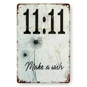 [Rustic Metal Sign] 1Pc 8x12in Durable Tinplate Wall Decor, Distressed Dandelion Design, Vintage-Inspired Nostalgic Wall Arts, Vintage Garage Signs, Perfect for Home, Bar Decoration