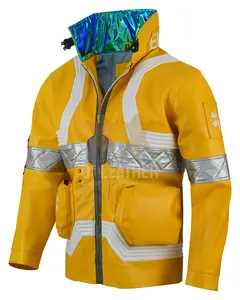 Q*Leather Anime Cyberpunk Edgerunners David Martinez Cosplay Costume Stand Collar Neon Yellow Jacket Hoodie Zipper Coat Punk Adult Men Halloween Vegan Leather Jacket Personalized Jacket Pocket Handmade Stripes Padded