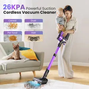 POWEART V870 Purple Cordless Vacuum, 30KPa Suction, 350W Motor, 8-in-1 Cleaner
