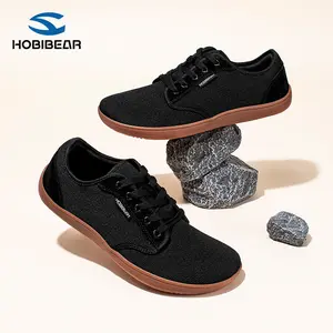 HOBIBEAR Men's Wide Toe Sneakers, Fall Faux Suede Casual Walking Shoes, Breathable Soft-Soled Daily Shoes