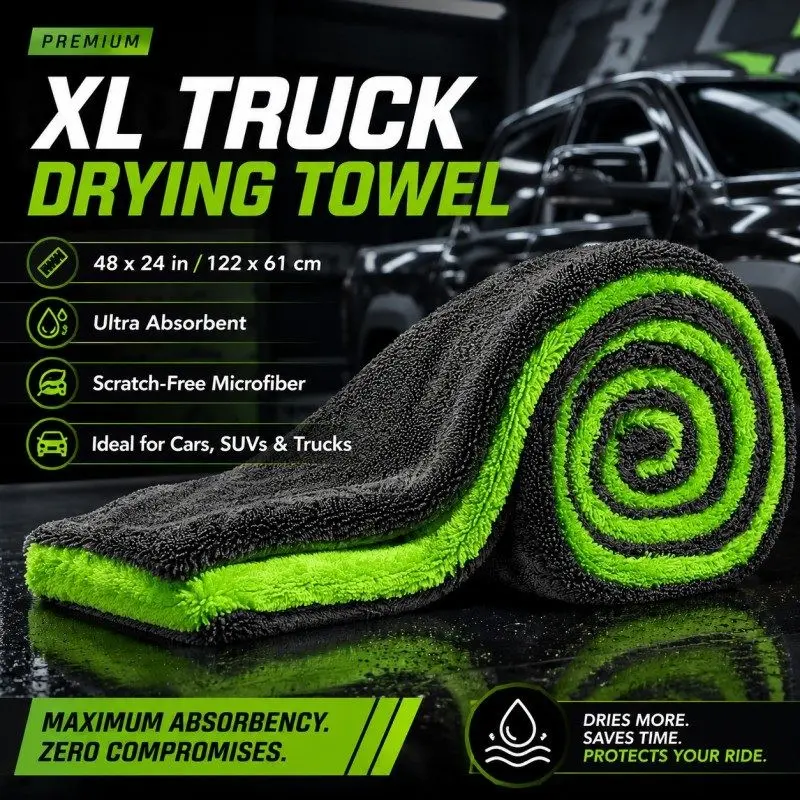 Full-size SUV truck drying towel, Car Drying Towels - 48"x24" double-sided microfiber, twist yarn technology, absorbent and scratch-resistant, machine washable, suitable for car cleaning and drying, water-absorbing fabric, Towels For Cars