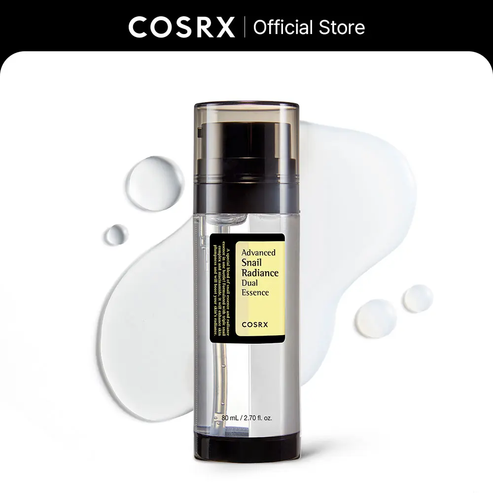 [COSRX Official] Advanced Snail Dual Essence (80ml) - Lightweight 2-in-1 Moisturizing Serum, Hydrates, Boosts Radiance, Repairs Damaged Skin, Targets Dull Dry Skin, Skin Repair, Glowup