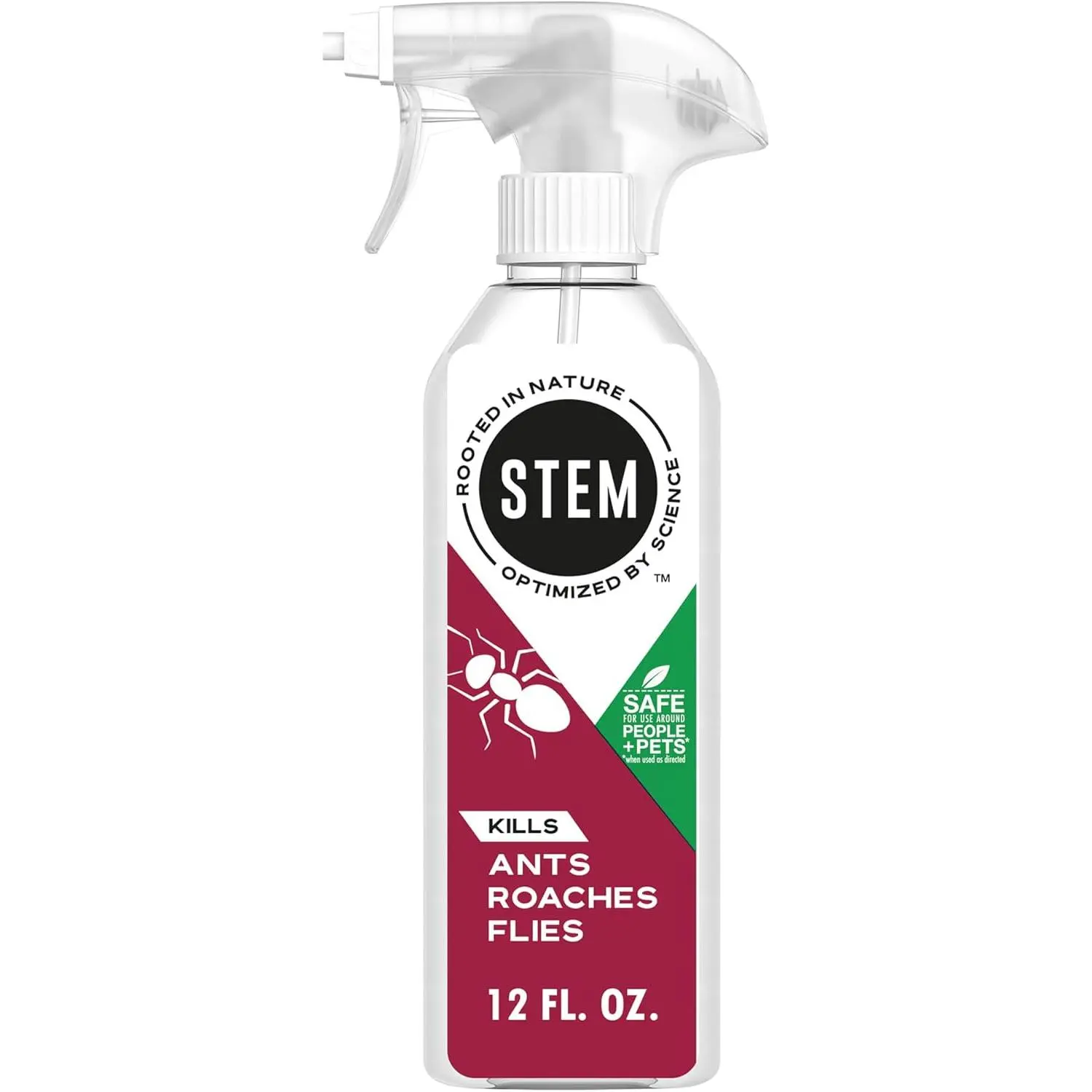 Stem Plant-Based Bug Spray with Safe Use, 12 fl oz (Pack of 1) Botanical Insecticide, Kills Ants Roaches Flies, for Indoor-Outdoor Pest Control, Defense