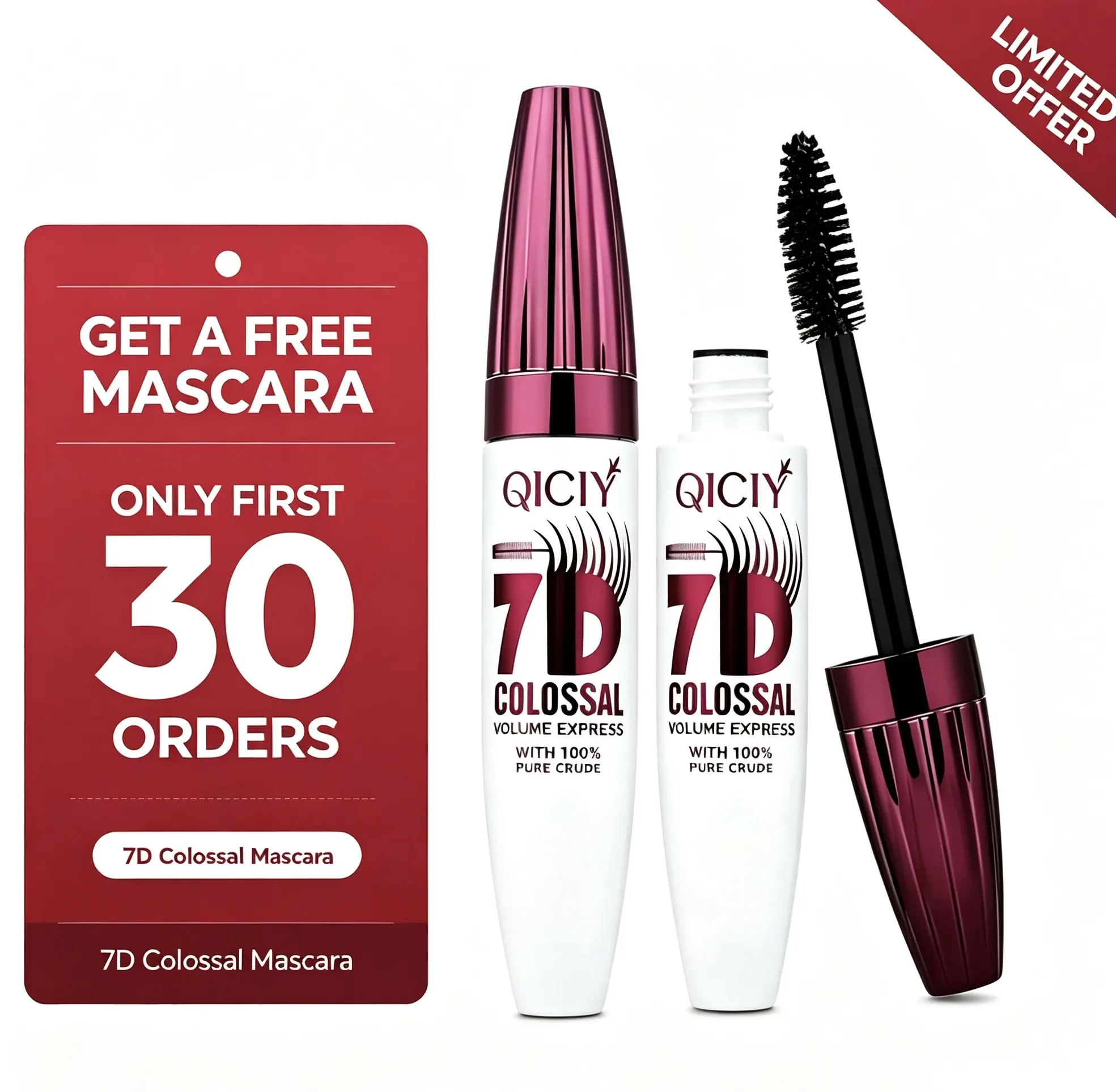 Clearance sale for mascara: regular price 29 per tube, clearance 19.9 for 2 tubes, waterproof and smudge-proof, enhances your eyes—a must-have for every woman. Makeup Cosmetic