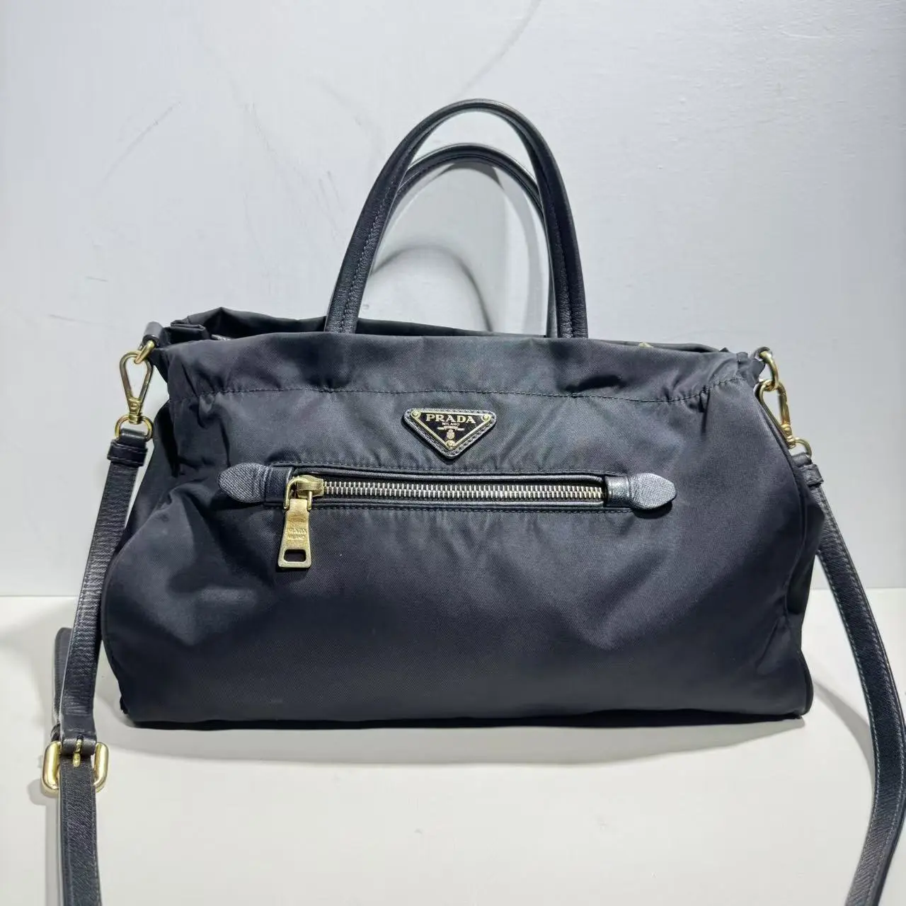 Pre-owned PRADA Nylon Shoulder Bags 2 Way Black CPU0703