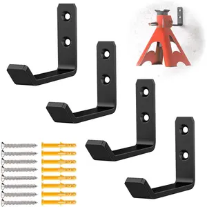 Jack Stand Wall Mount Organizer,  Jack Stands Wall Hooks for Hanging, Universal Upgrade Designed Garage Hook, Heavy Duty Hooks Fits 2 & 3 & 4 & 5 & 6 Ton Heavy Duty Jack Stands (4 Pack)