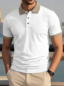 Fashion Men's Summer Short Sleeve Polo Shirt, Breathable Comfort Casual Business Golf Top, Slim Fit Multicolor