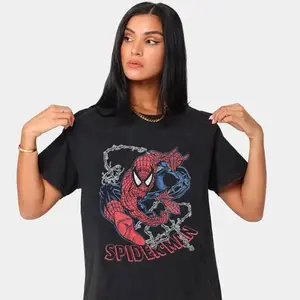 Retro Vintage Distressed look Spiderman Peter Parker Unisex Heavy Cotton 90s Graphic Tee Shirt