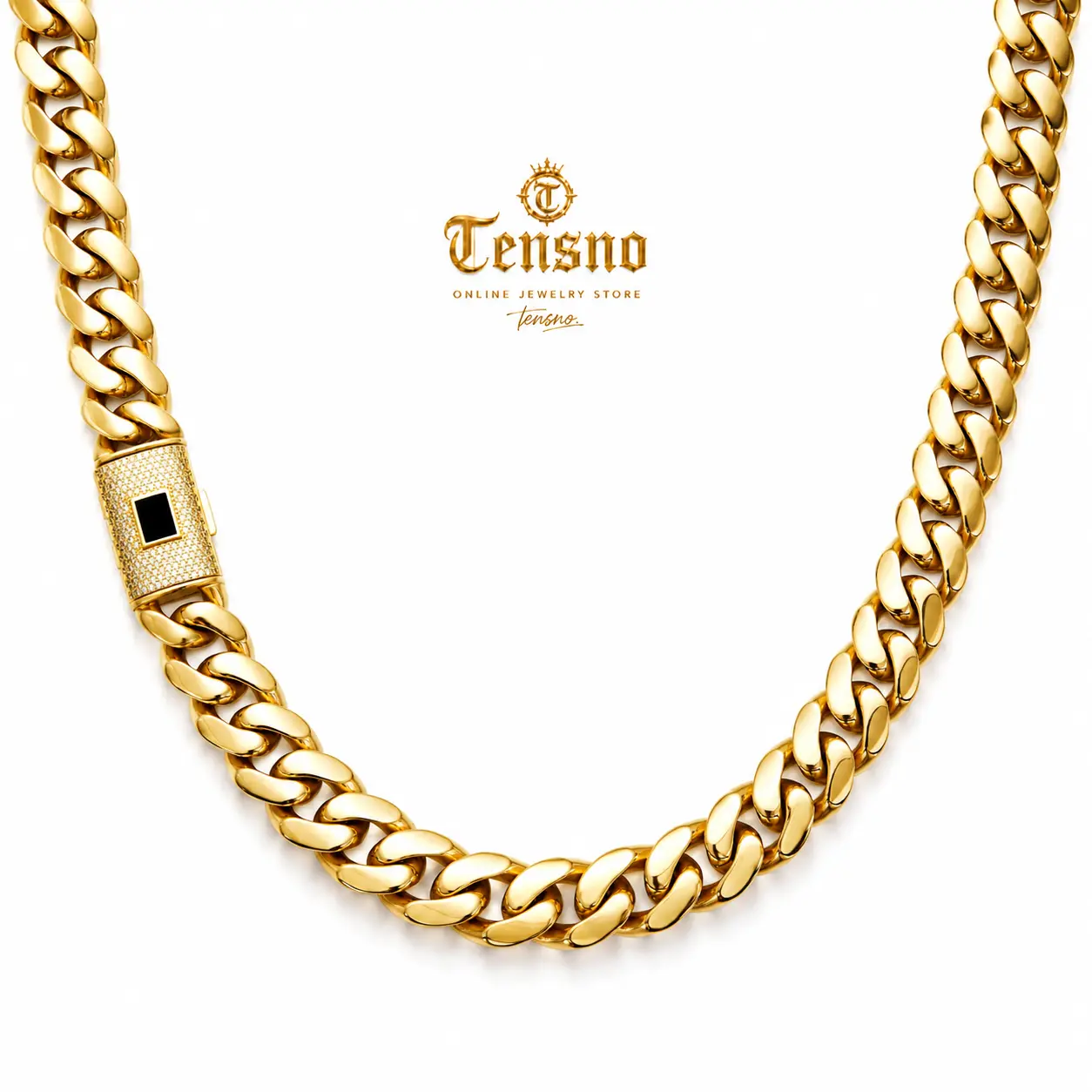 Hip-Hop Luxury Cuban Link Chain Necklace for Men – Iced Out Lock Clasp Design, Heavy Shine, Premium 14K Gold/Silver Finish, Built to Flex, Built to Last  | Streetwear Essential for Kings Who Stand Out