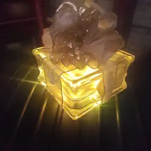 Christmas Glass Brick, Gender Reveal, 6x6x4 Clear Square Light Brick for Indoor Outdoor Decor Versatile Use as Piggy Bank Elegant Design for Any Occasion