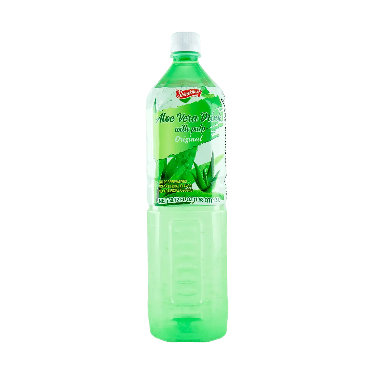 Shirakiku Aloe Vera Drink Original Flavor 1.5L - No Preservatives, Artificial Colors, or Flavors - Refreshing Japanese Beverage