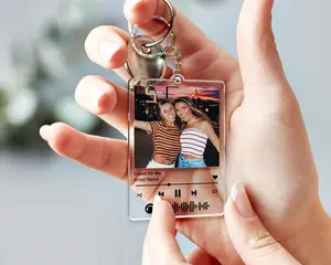 Personalized Besties Photo Keychain, Custom Song Photo Keyring, BFF Gift Soul Sister Gift, Valentine's Day Best Friend Gift for Her