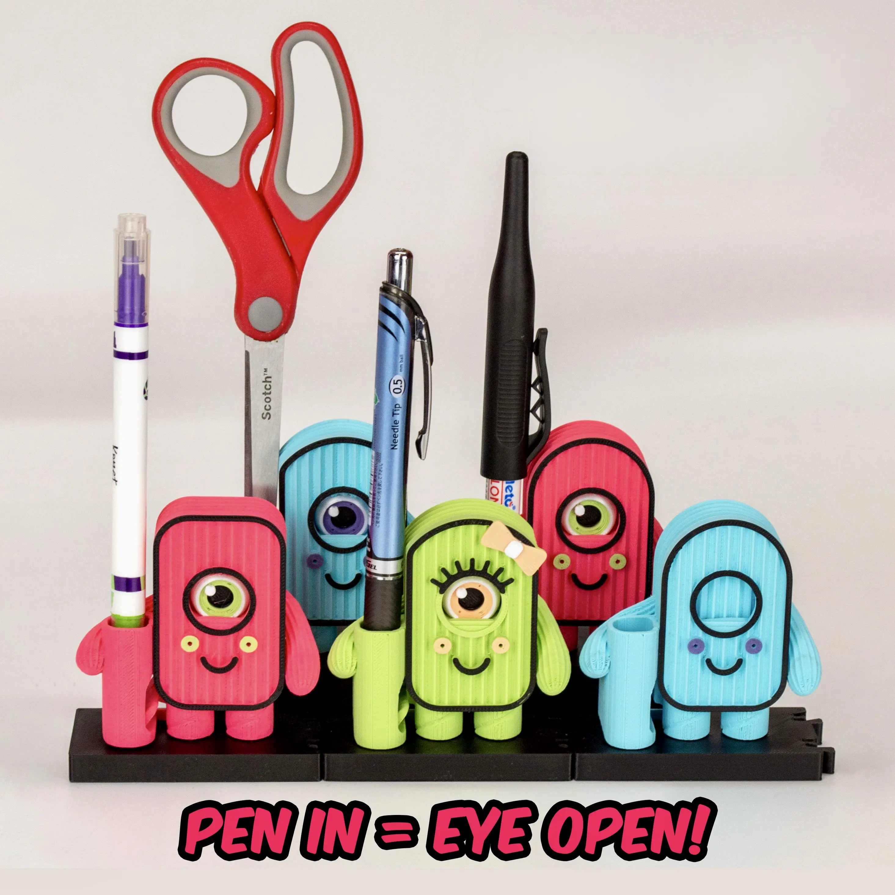 Funny Cyclops Pen Holder (Set of 5) – One-Eyed Cutie Desk Buddy