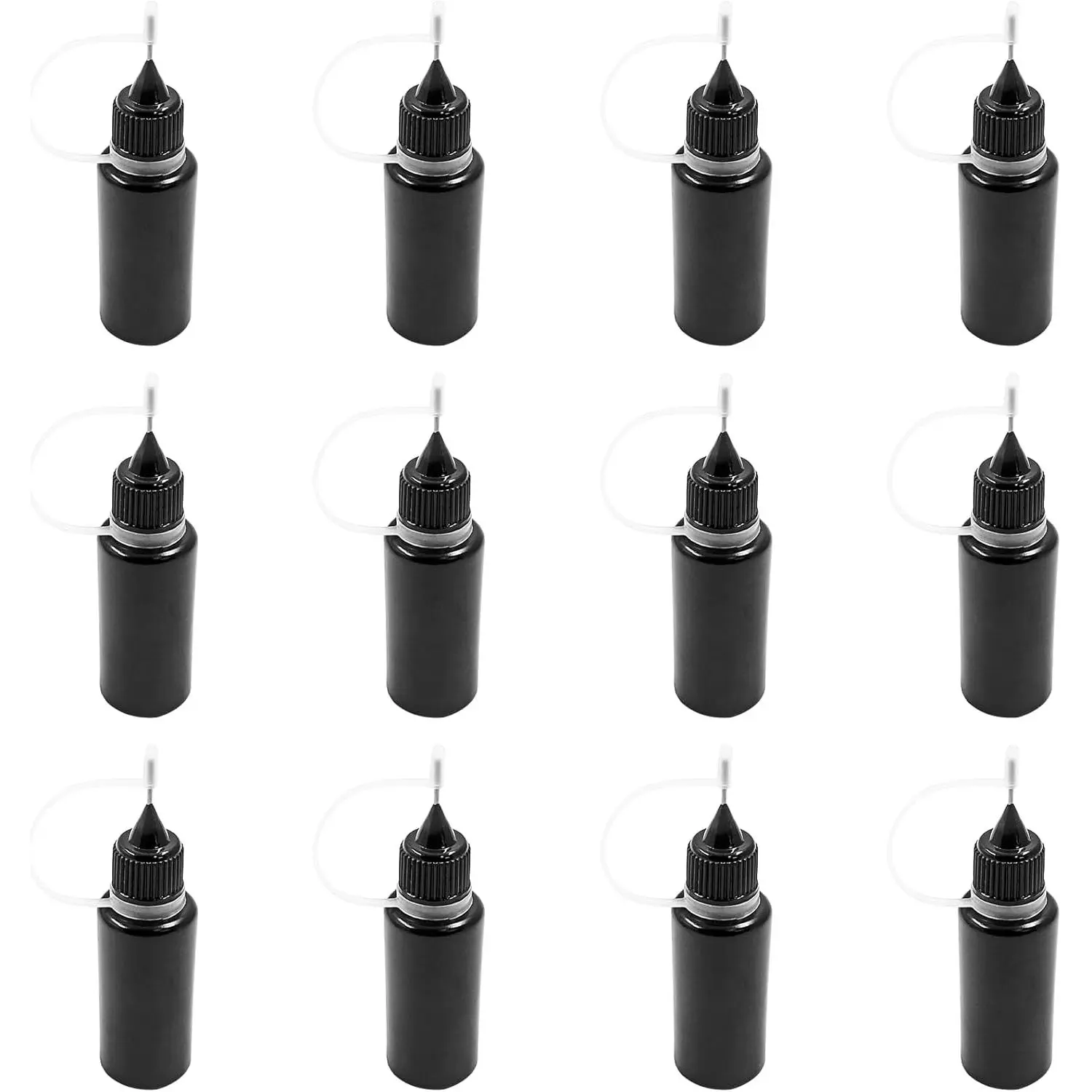 12 count 0.5 Oz/ 15ml Black Precision Tip Applicator Bottle, 10ml Glue Applicator Bottles, Metal  Plastic Bottle, DIY Quilling Tool for Glue, Liquid, Oil, DIY Crafts