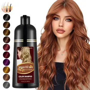 Herbal Cherry Brown Hair Dye Shampoo 3 in 1 for Gray  Coverage-Professional Argan Oil Shampoo Para Pintar el Cabello,  Champu Para Canas