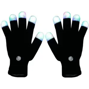 LED Light-Up Gloves with Multi-Color Flashing Modes & Bright Cool Finger Lights Perfect for Parties Concerts Nighttime Events Halloween