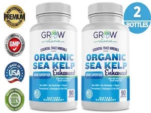 Dr. Berg's Sea Kelp Enhanced - Pure Healthy Thyroid Support Natural, 2 PACK NEW