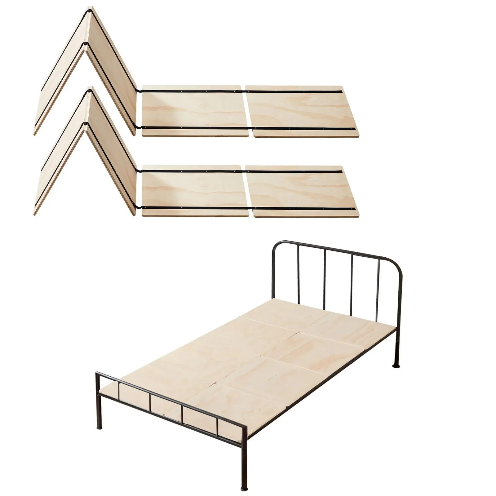 【SummerFinds】VEVOR Twin Size Bunkie Board, 0.4 in Foldable Bed Board Slats with Connection, Wooden Mattress Support for Twin Size Bed, Support under Mattress Boards, Ready to Use, 8 Piece, Burlywood