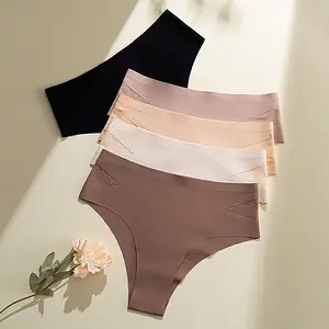 5-Pack Women's Striped Mid-Rise Comfort Briefs, Simple Style, Stretch Breathable Panties Womenswear Bridal Basic Minimalist