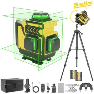 Laser Level with 2 battery and 1  tripod for high usage,  16 Lines, Self Levelling Laser, Laser Measuring Tool, Green Laser, Tool for Accurate Measurements, High Precision Laser Leveling Instrument for Construction & DIY Projects