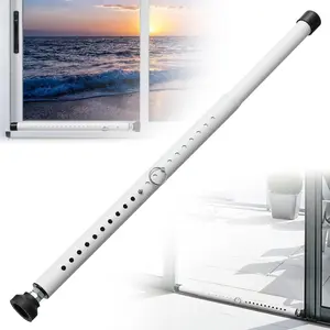 AceMining Sliding Door Security Bar,Heavy Duty Sliding Patio Door Lock Bar, 20-50inch Adjustable Multi-use Window Security Bars, Sliding Door Stopper,White,1Pack