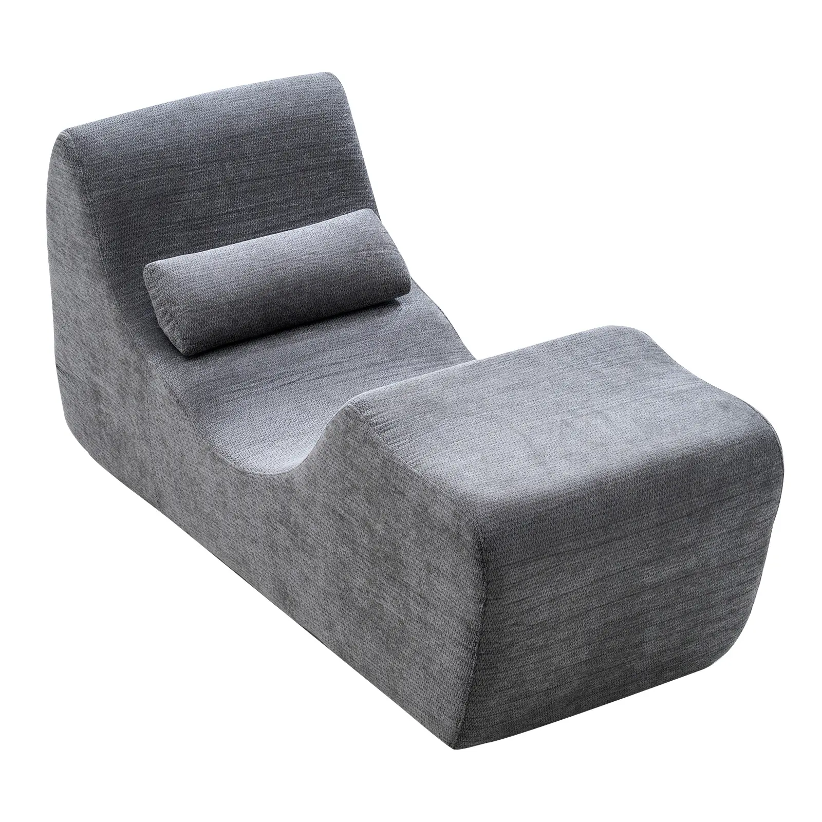 VEVOR Yoga Chair Chaise, Ergonomic Chaise Lounge Chair for Yoga, Modern Boneless Curved Foam Lounge Indoor for Massage, Stretching, Relaxation, Exercise, Used in Living Room, Bedroom, Balcony, Grey