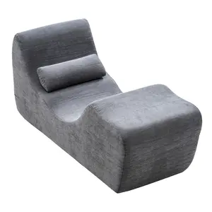 VEVOR Yoga Chair Chaise, Ergonomic Chaise Lounge Chair for Yoga, Modern Boneless Curved Foam Lounge Indoor for Massage, Stretching, Relaxation, Exercise, Used in Living Room, Bedroom, Balcony, Grey