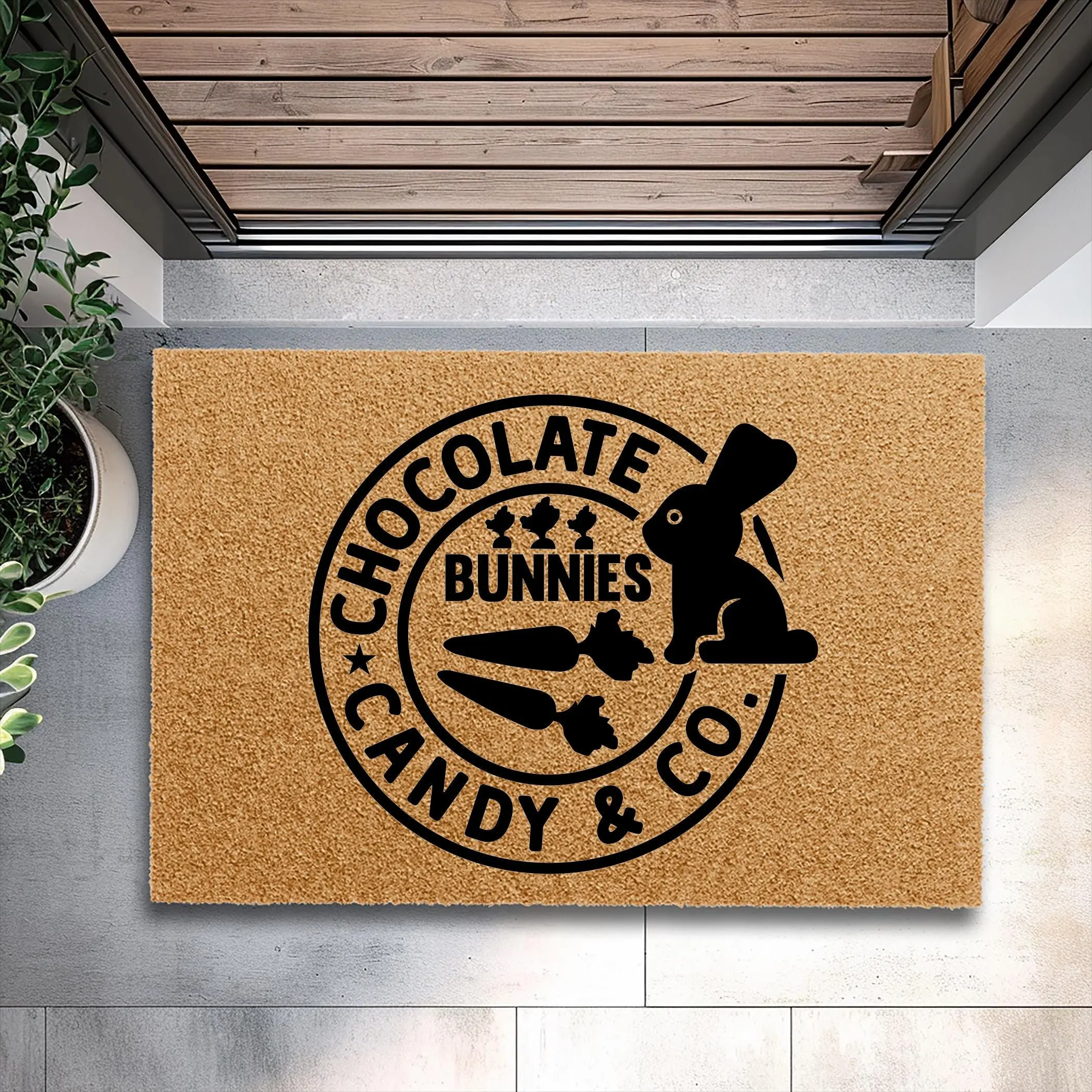 Doormat Chocolate Bunny Corp Welcome Mat Birthday Gift - Home Decor - Doormat - Funny Doormat - Home Gift - Doormats - Easter Gift 7433zz