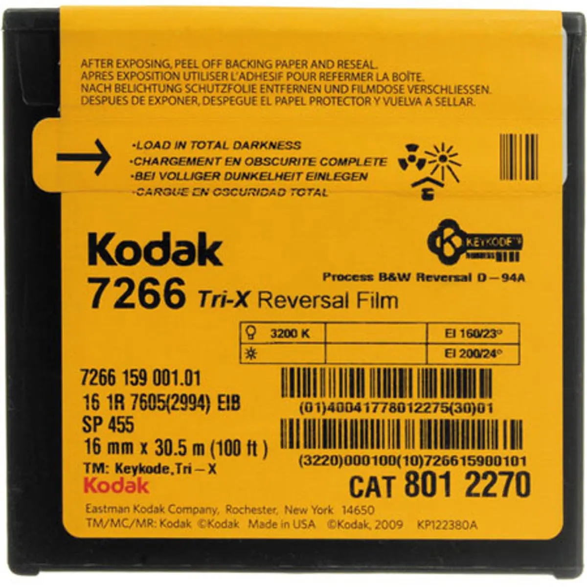 Kodak TXR455 Tri-X Black & White Reversal Movie Film, 16mm, 100' Roll