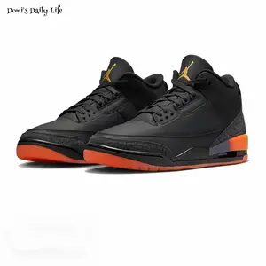 Collectible Black Retro Mid-Top Sneakers - Sunset Gradient Accents, Bold Streetwear Style Sports Shoes