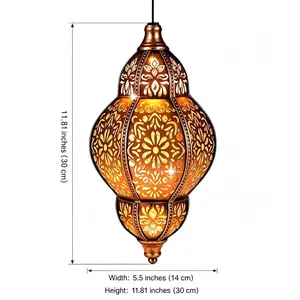 Antique Copper Solar Lantern | Hand-Forged Solar Lantern Islamic | Floral Shadow Art at Dusk summerwins