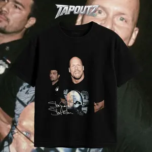 TAPOUTZ Stone Cold Steve Austin Arrest Heavy Cotton Unisex Shirt Austin 316 Tshirt Hoodie Funny Wrestling Tee Regular Fit True To Size Breathable Direct To Garment Print