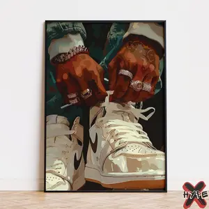 Sneakerhead Art Print, Black Man Wall Art, Urban Sneaker Poster Decor, Unframed