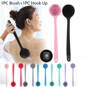 Long-Handled Lotion Applicator With Back Brush And Sponge Pad For The Elderly And Women, Moisturizing, Sunscreen, Skin Care Cream Application Brush, Bath Brush, Shower Brush, Back Cleaning Brush, Use After Bathing, Tool For Applying, Exfoliating Bath Tool
