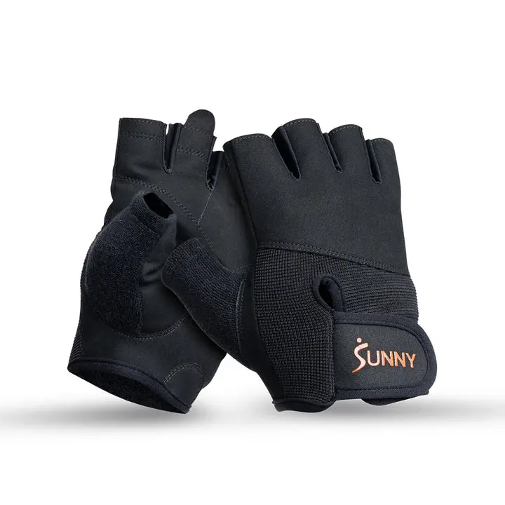 SUNNY Weightlifting Gloves, Padded Gym Workout Gloves with Adjustable Wrist Strap for Weight Training, Pull Ups & Fitness SUNNY Weightlifting Gloves, Padded Gym Workout Gloves with Adjustable Wrist Strap for Weight Training, Pull Ups & Fitness