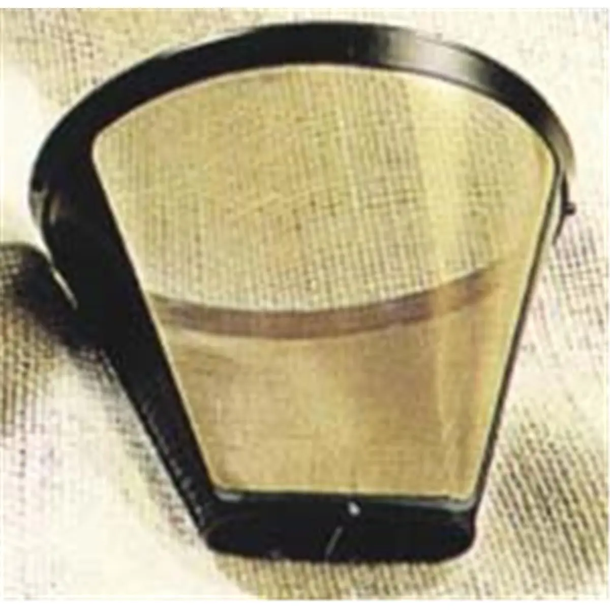 Medelco #4 Cone-Style Heat-Treated Steel Mesh Permanent Coffee Filter, 8-12 Cup Capacity, Conical Reusable Filter for Coffee & Tea, Golden