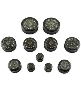 Black Mandala Flower Plugs