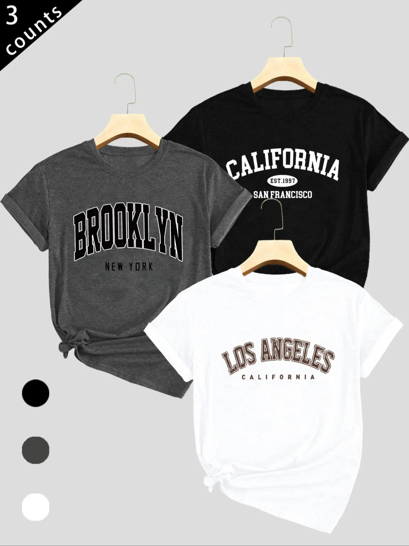 Women's Letter Print Round Neck Tee, Casual Fashion Short Sleeve Fitted T-shirt for Daily Wear, Ladies Clothes for Summer, Top